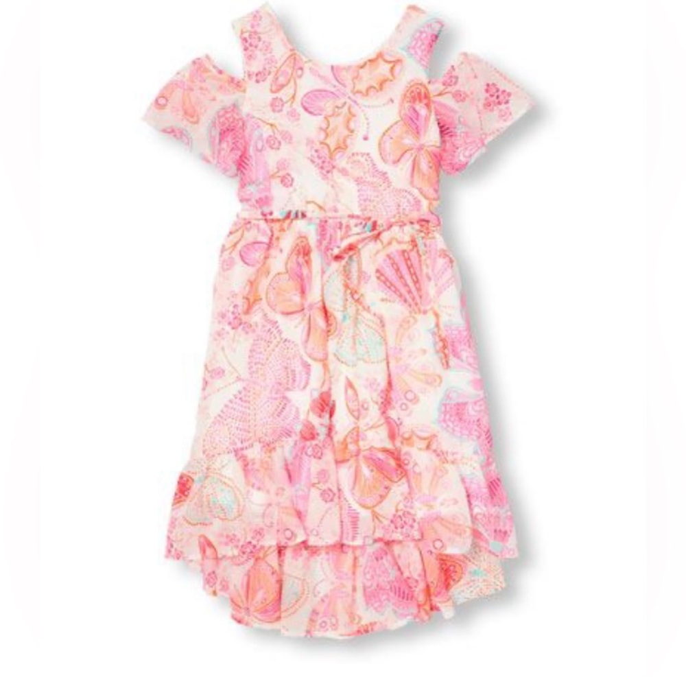 Place Pink and Orange Floral Dress